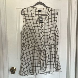 Torrid Plaid Tie-Front Peplum Blouse